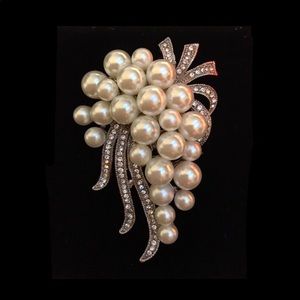 New Stunning Pearl Rhinestone Crystals Brooch Pin